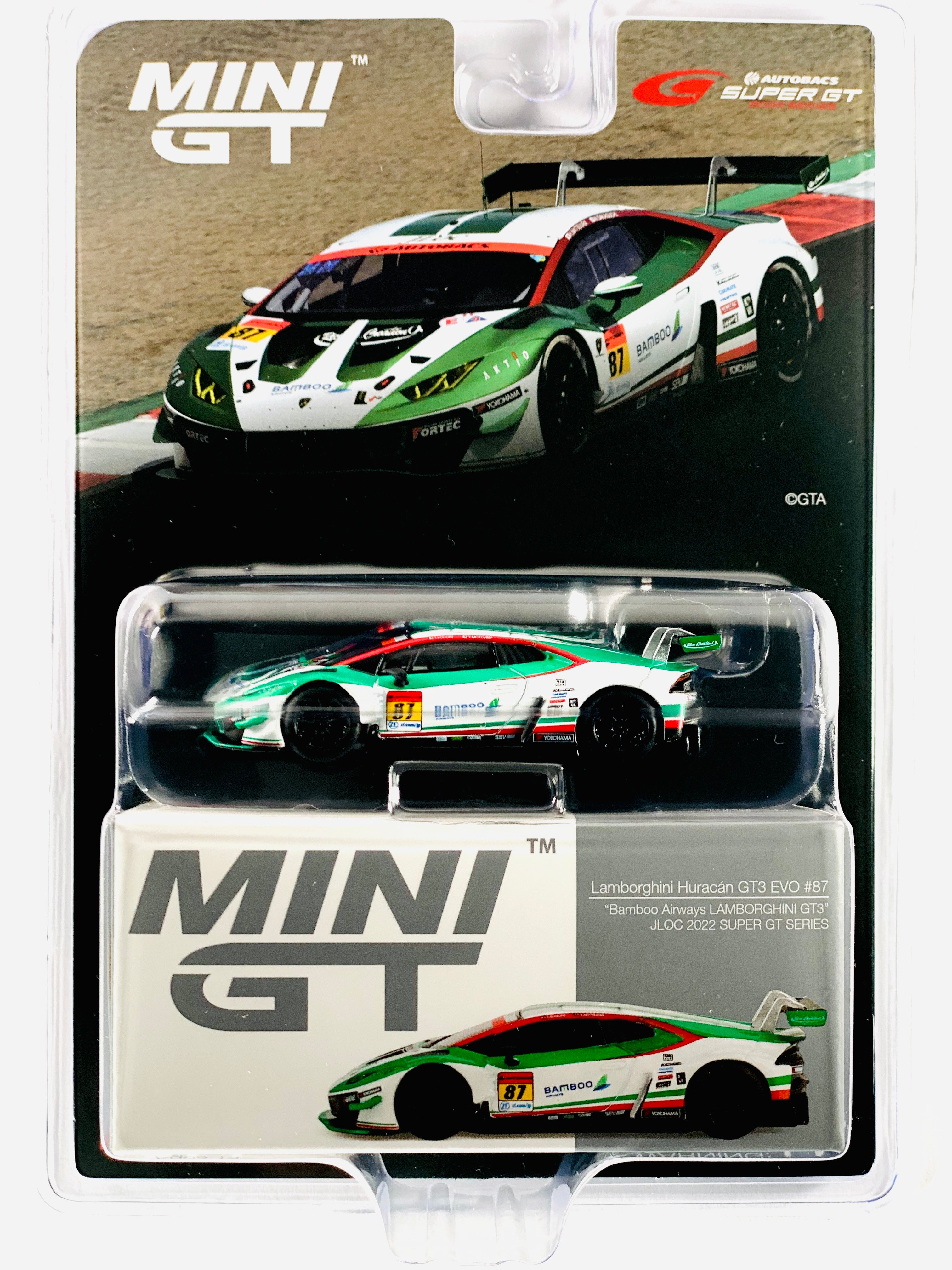 Mini GT Mijo Exclusives Lamborghini Huracan GT3 EVO #87 Bamboo Airways Lamborghini GT3 JLOC 2022 Super GT Series #571