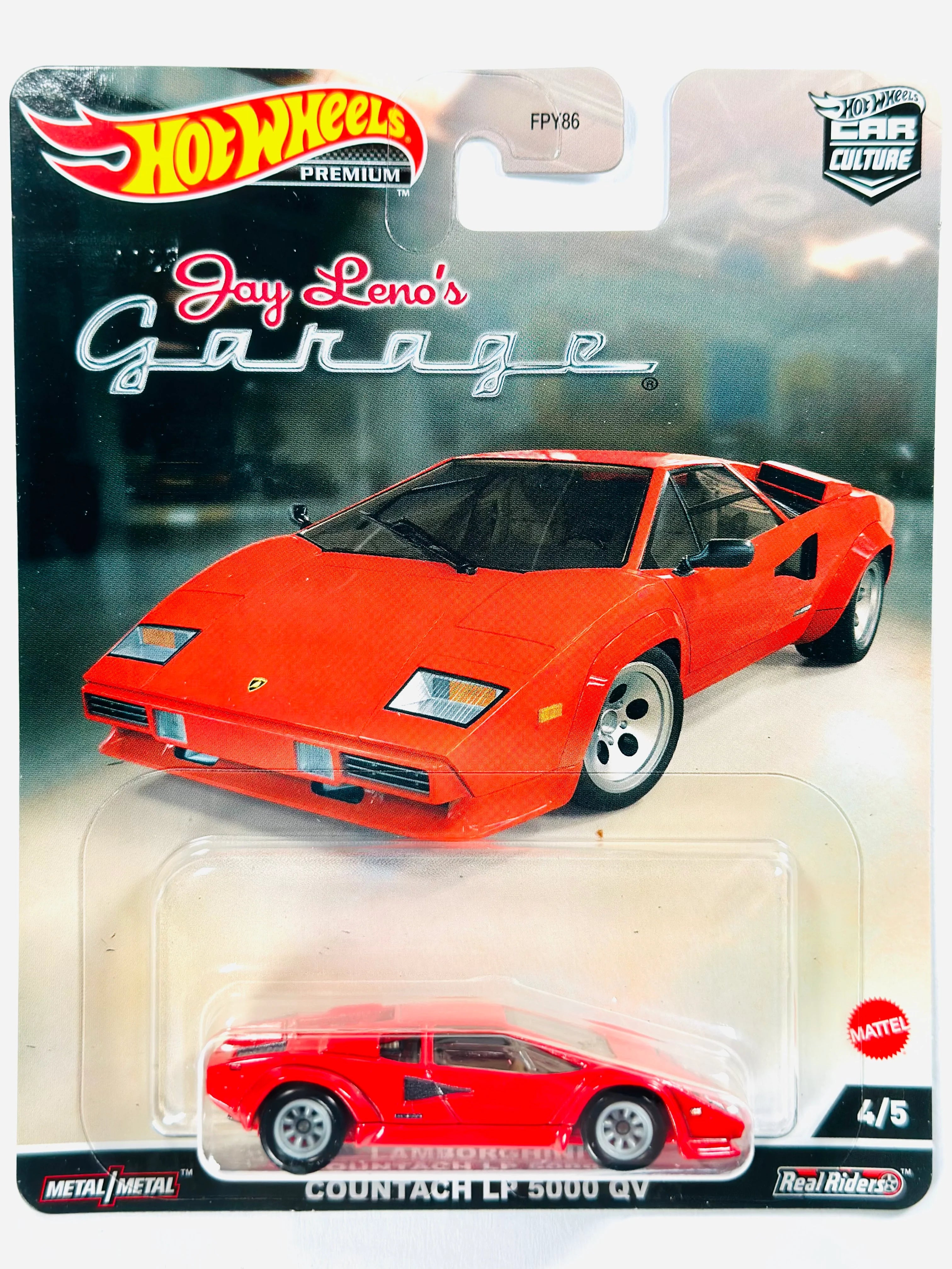 Hot Wheels 2022 Car Culture Jay Leno's Garage Lamborghini Countach LP 5000 QV - Damaged Card/Blister