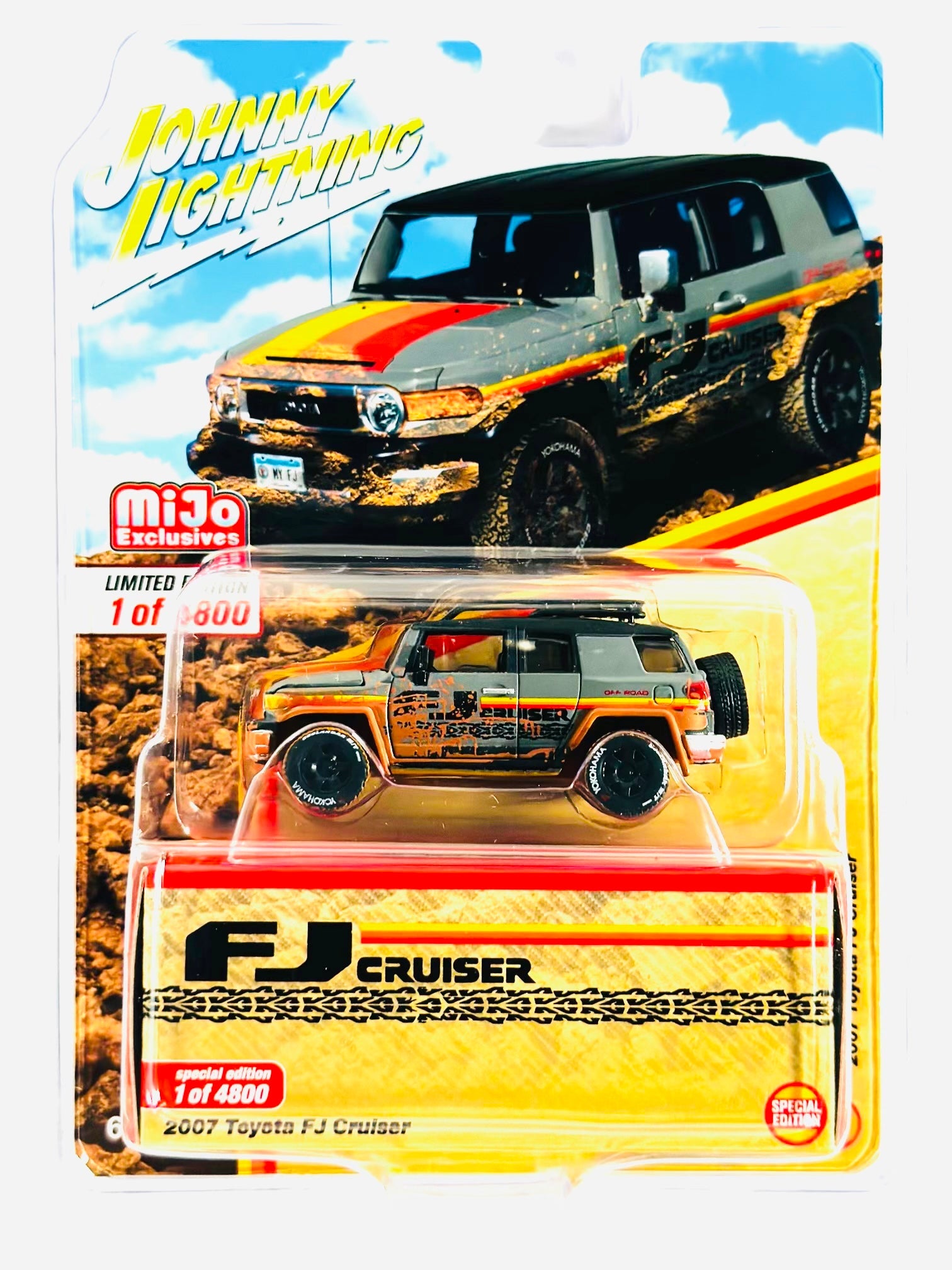 Johnny Lightning Mijo Exclusive 2007 Toyota FJ Cruiser Grey Muddy