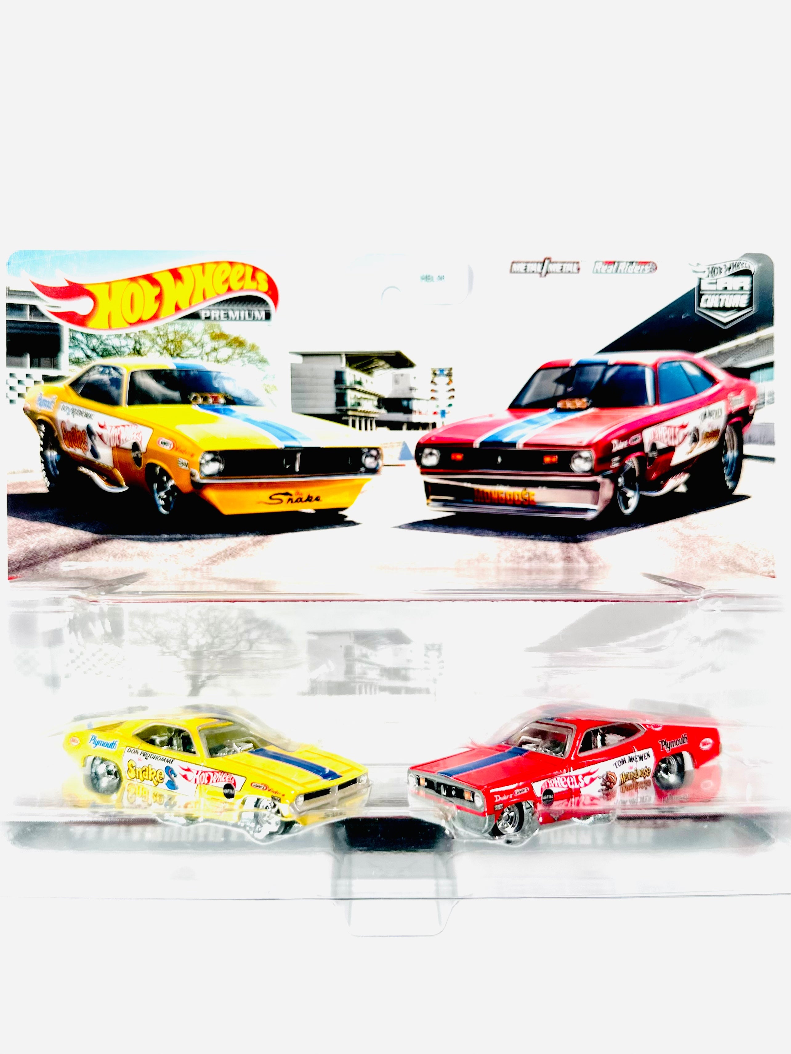Hot Wheels 2023 Target Exclusive 2 Pack '72 Plymouth Cuda FC & Plymouth Duster Funny Car - Damaged Card
