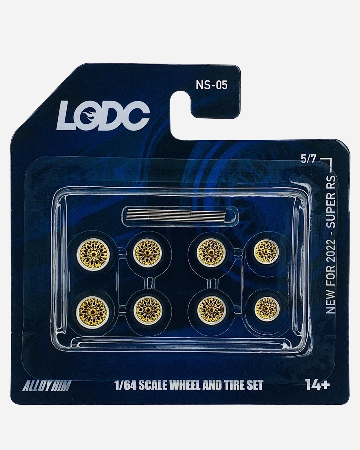 LODC Series 2 Alloy Super RS Rims Wheels & Tire Set W/ Axles NS-05 (5/7) - 2 (8mm), 4 (10mm), 2 (12mm)