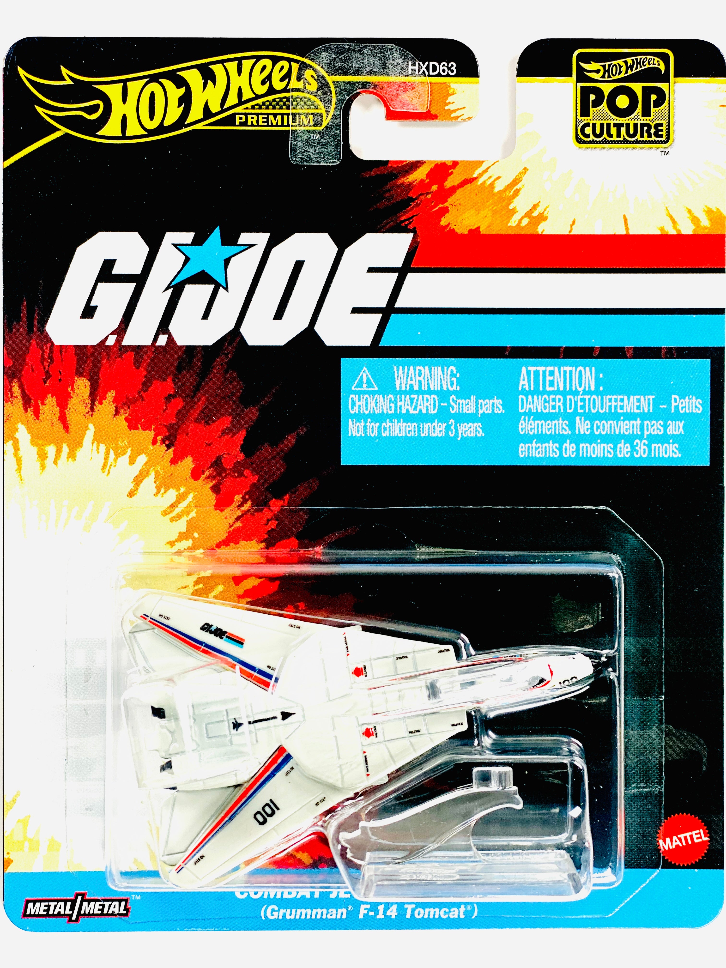 Hot Wheels 2025 Pop Culture Case K G.I.JOE Combat Jet Skystriker (Grumman F-14 Tomcat) - Damaged Card