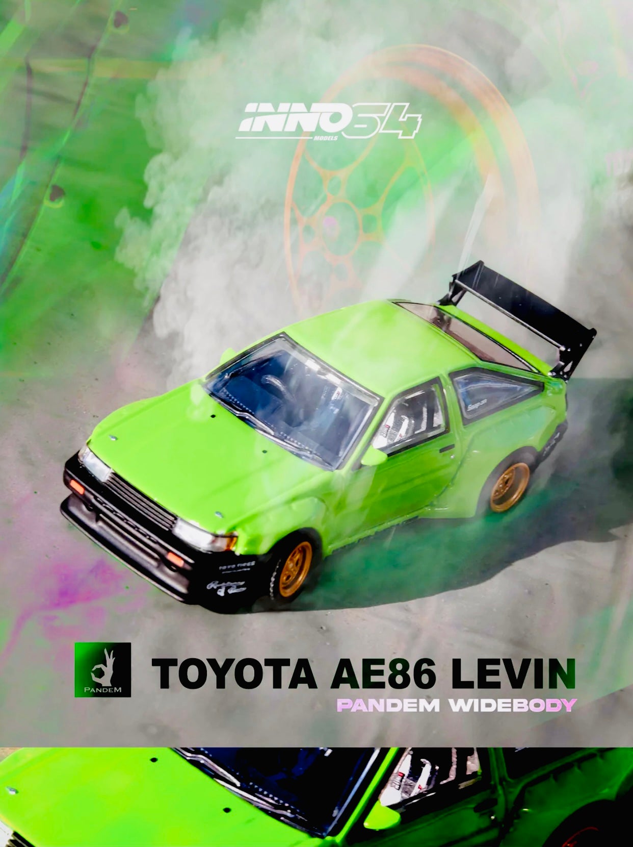 Inno64 Toyota AE86 Levin "Pandem Rocket Bunny" Green