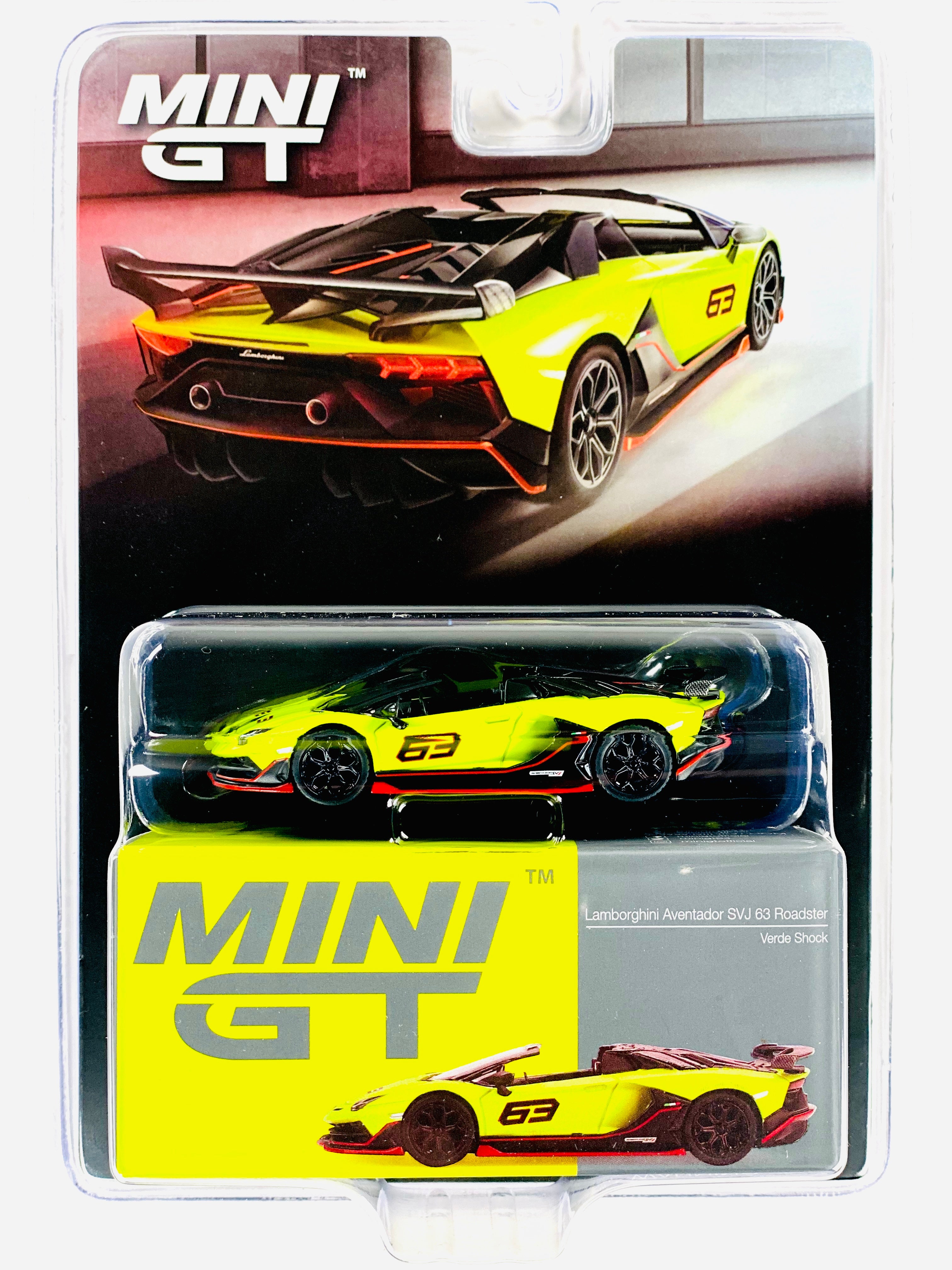 Mini GT Mijo Exclusive Lamborghini Aventador SVJ 63 Roadster Verde Shock #887