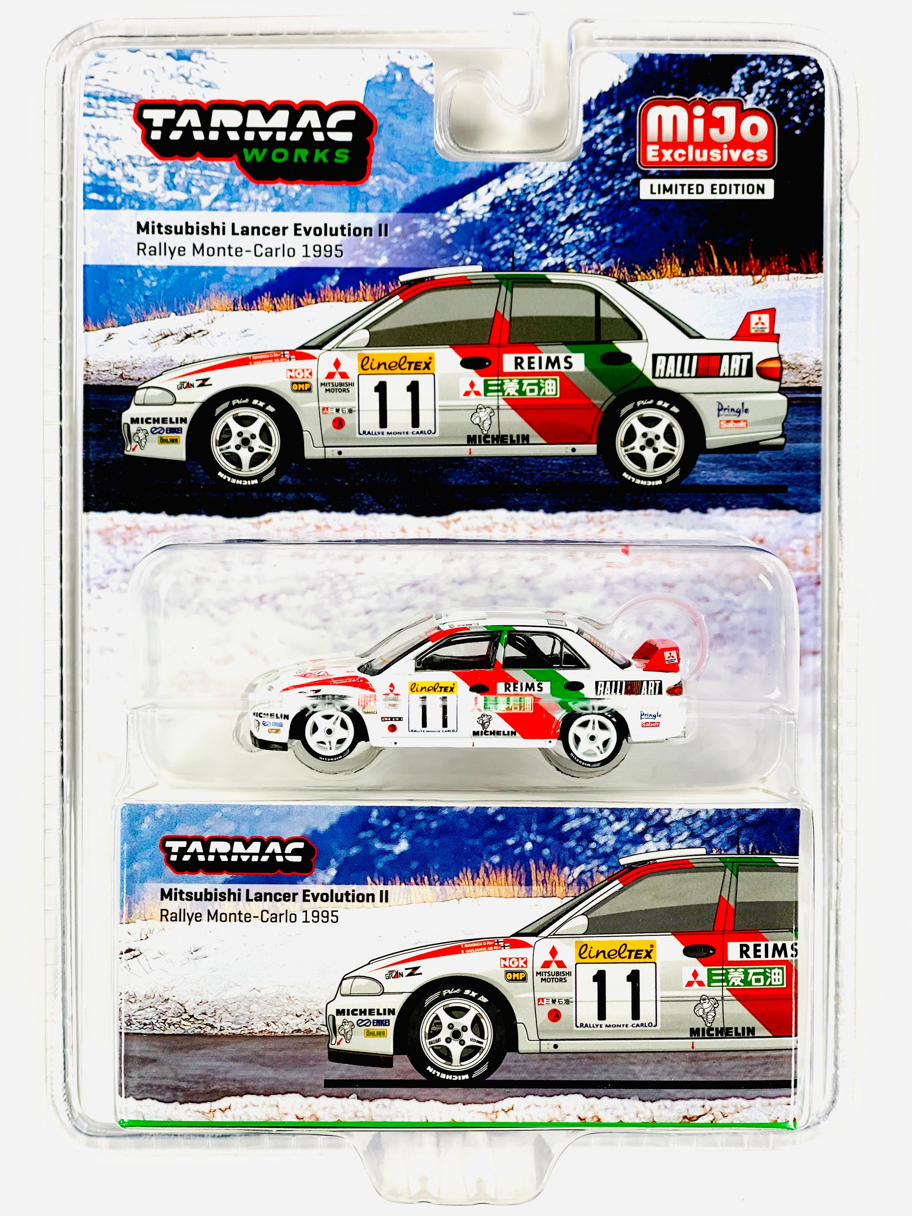 Tarmac Works Mijo Exclusives Global 64 Mitsubishi Lancer Evolution II Rallye Monte-Carlo 1995 #11