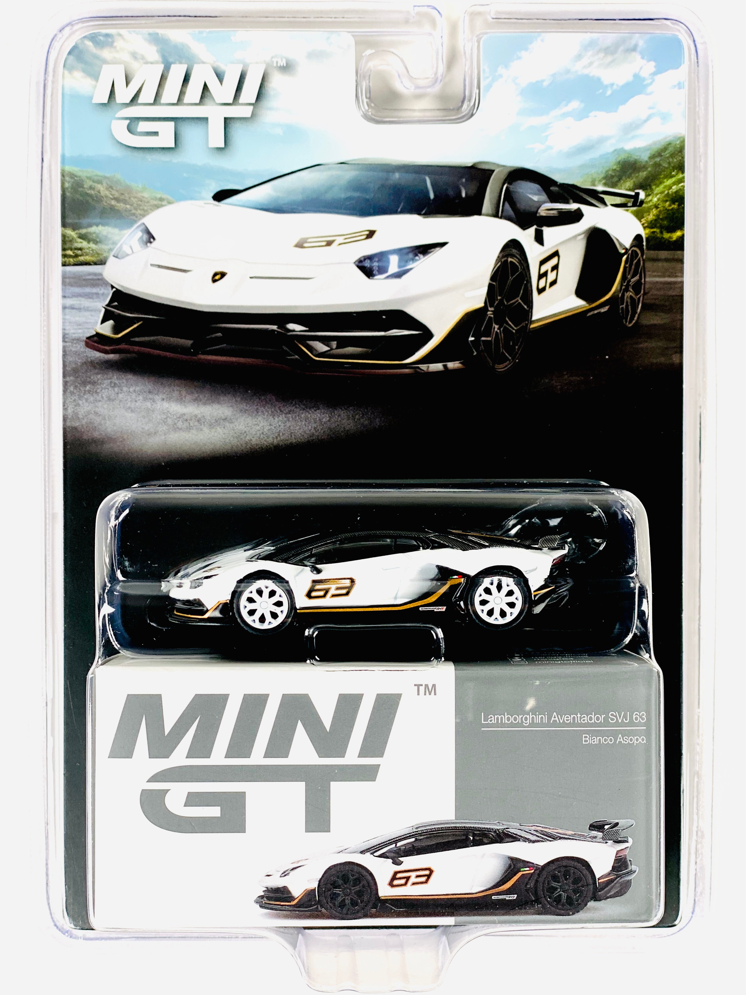 Mini GT Mijo Exclusive Lamborghini Aventador SVJ 63 Bianco Asopo #842 Chase