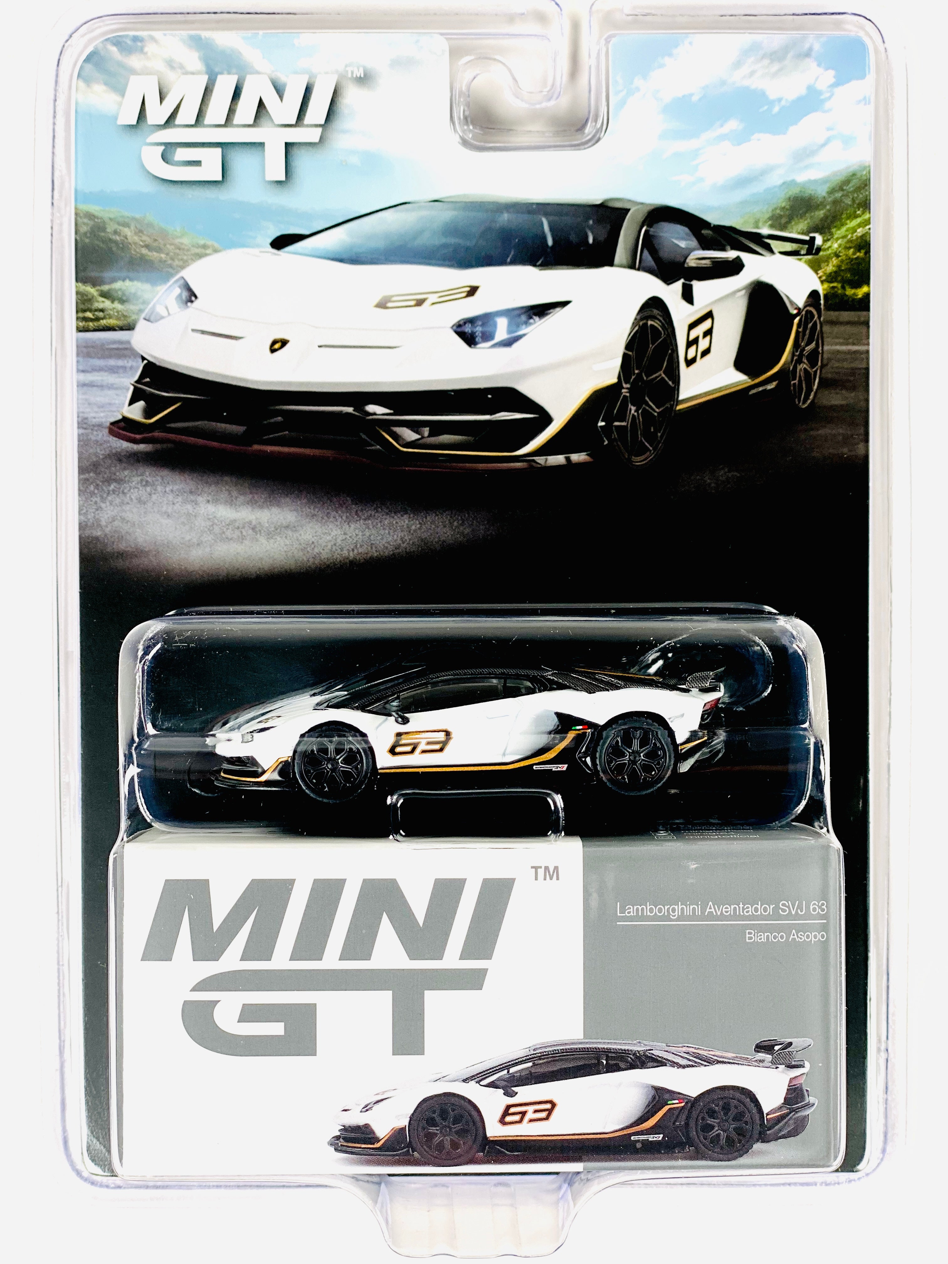 Mini GT Mijo Exclusive Lamborghini Aventador SVJ 63 Bianco Asopo #842