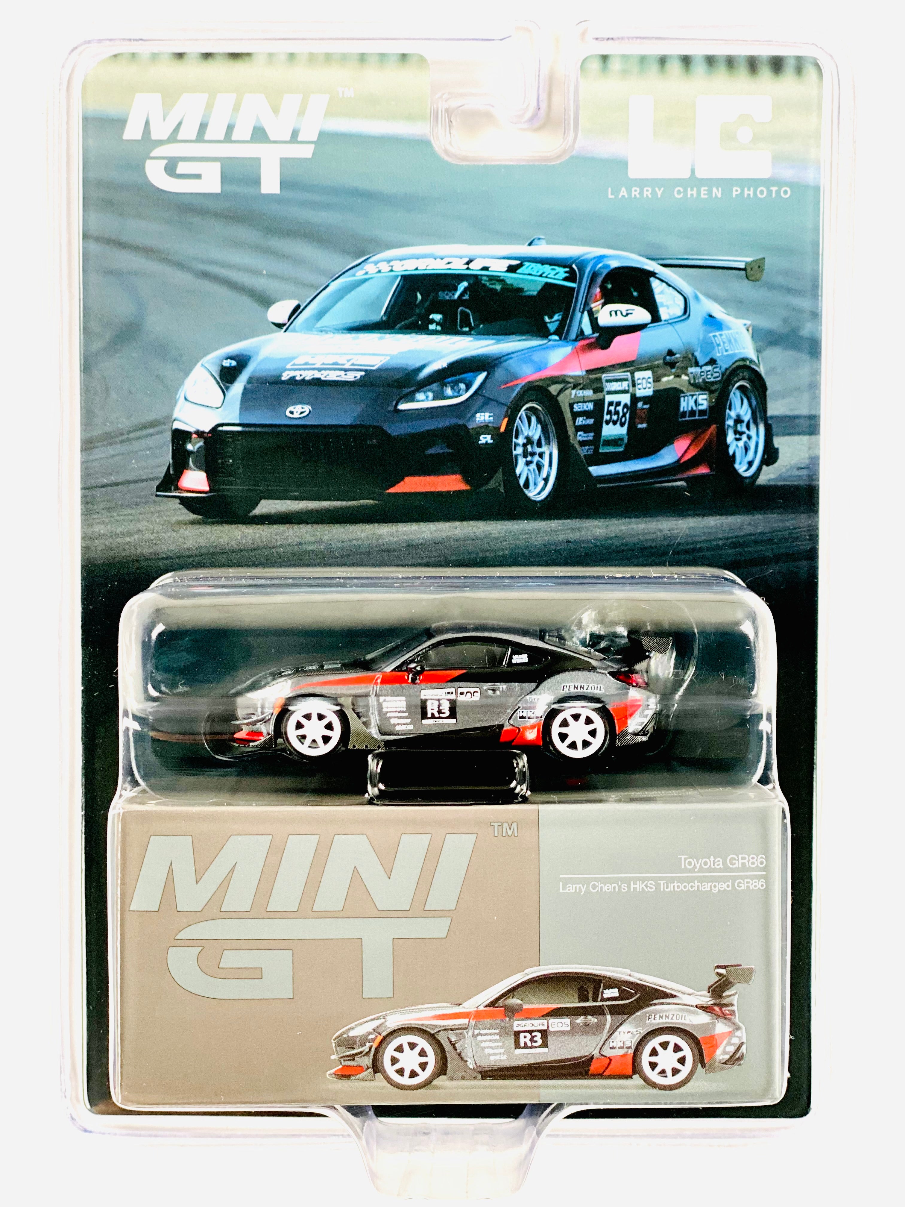Mini GT Mijo Exclusive Toyota GR86  Larry Chen’s HKS Turbocharged GR86 Grey #820