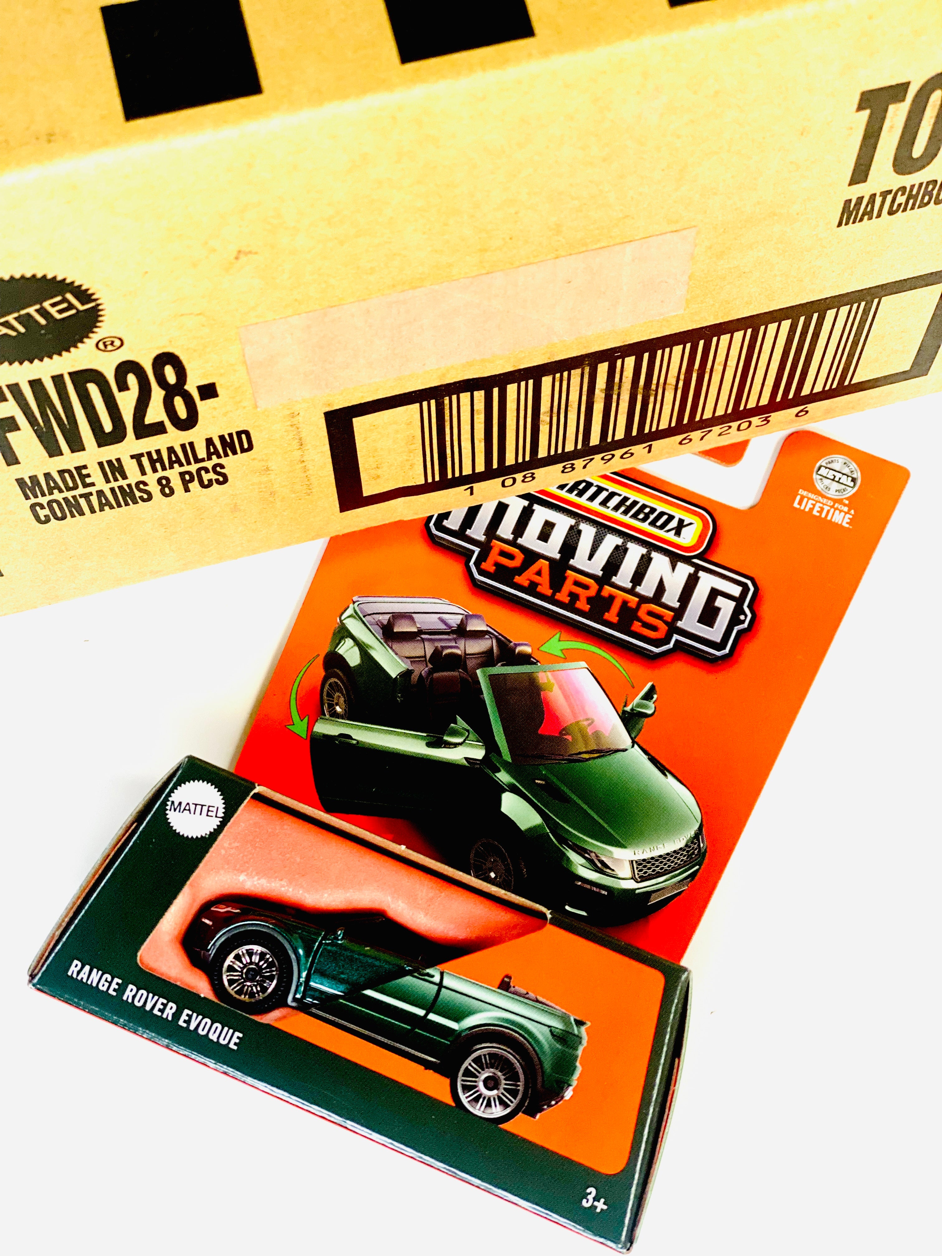 Matchbox 2025 Moving Parts Case B Range Rover Evoque Solid Pack (8 Cars)