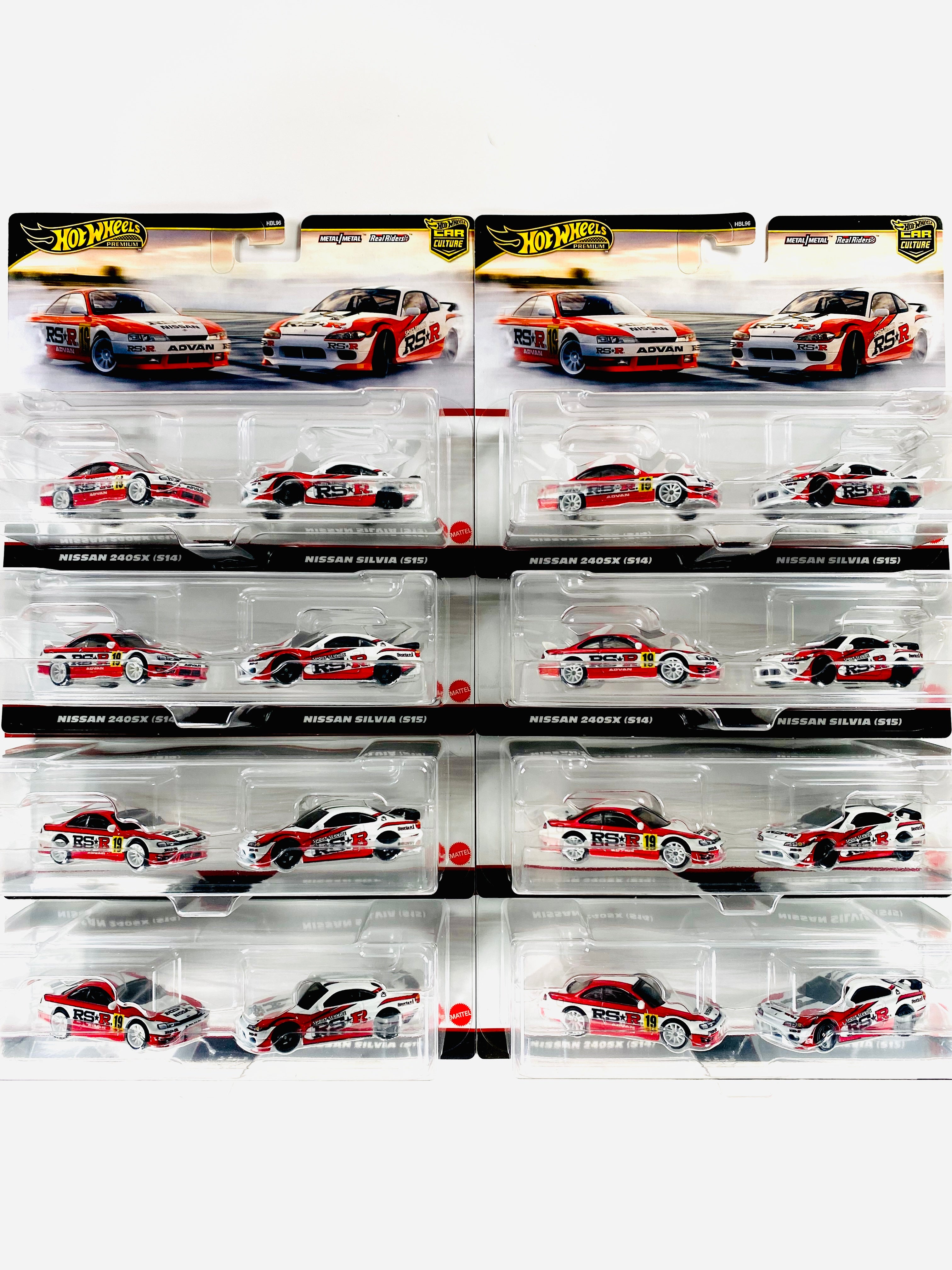 Hot Wheels 2024 Target Exclusive 2 Pack Nissan 240SX (S14) & Nissan Silvia (S15) Solid Pack (8 Pieces) - Damaged