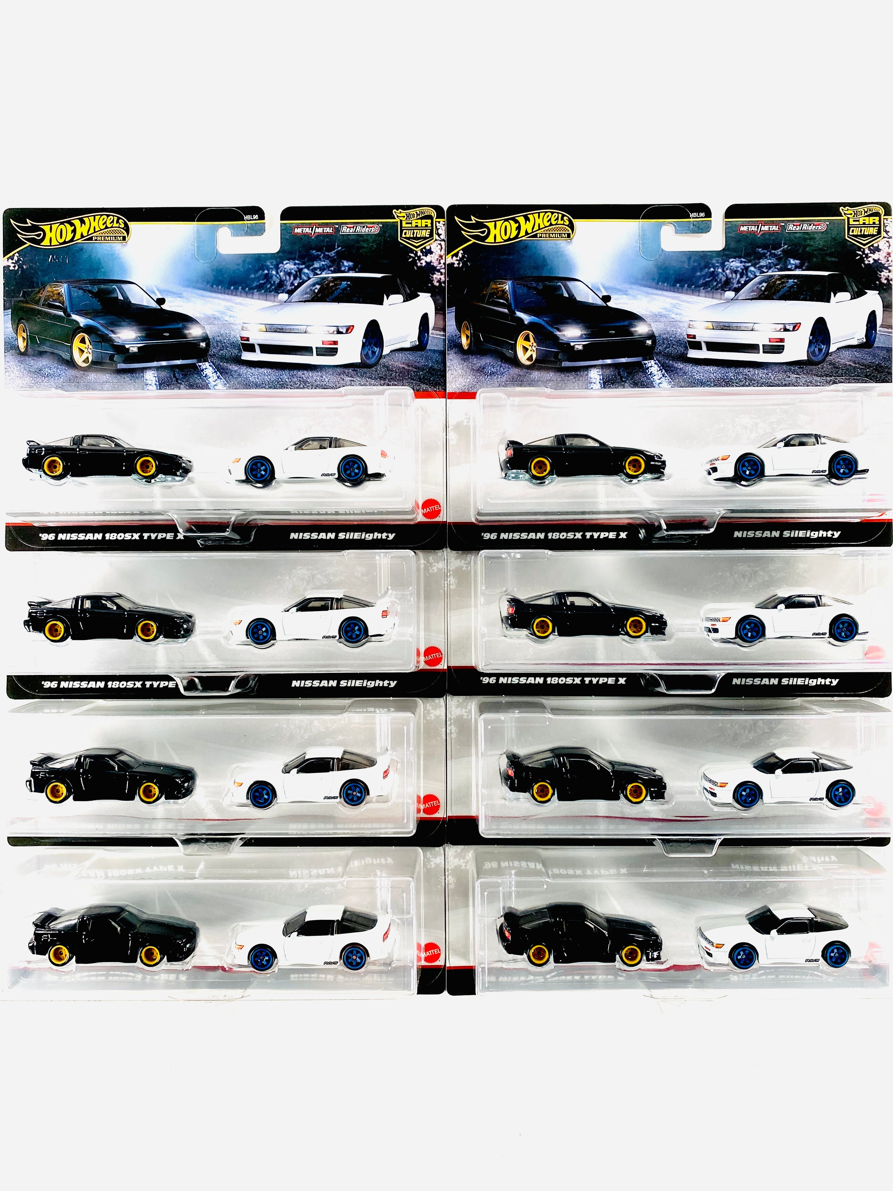 Hot Wheels 2025 Target Exclusive 2 Pack '96 Nissan 180SX Type X & Nissan SilEighty Solid Pack (8 Pieces) - Damaged