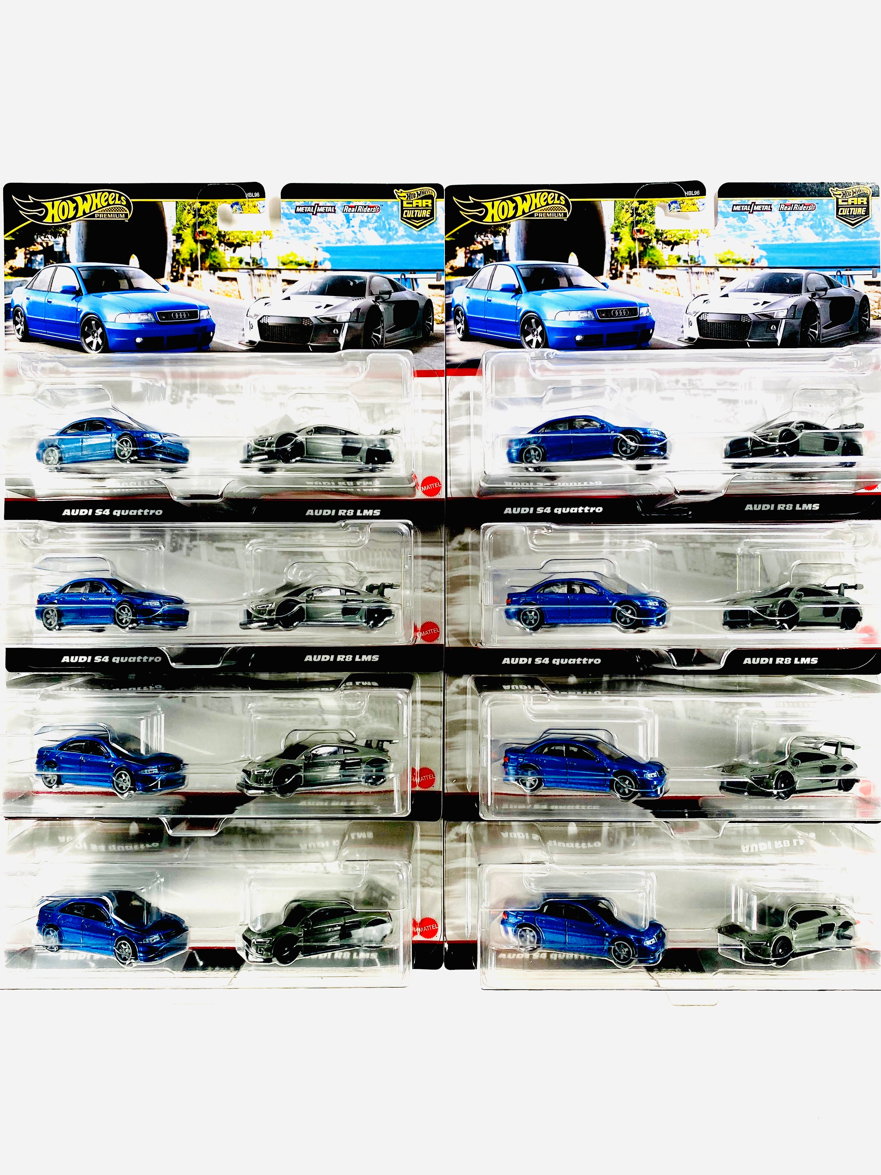 Hot Wheels 2024 Target Exclusive 2 Pack Audi S4 Quattro & Audi R8 LMS Solid Pack (8 Pieces) - Damaged