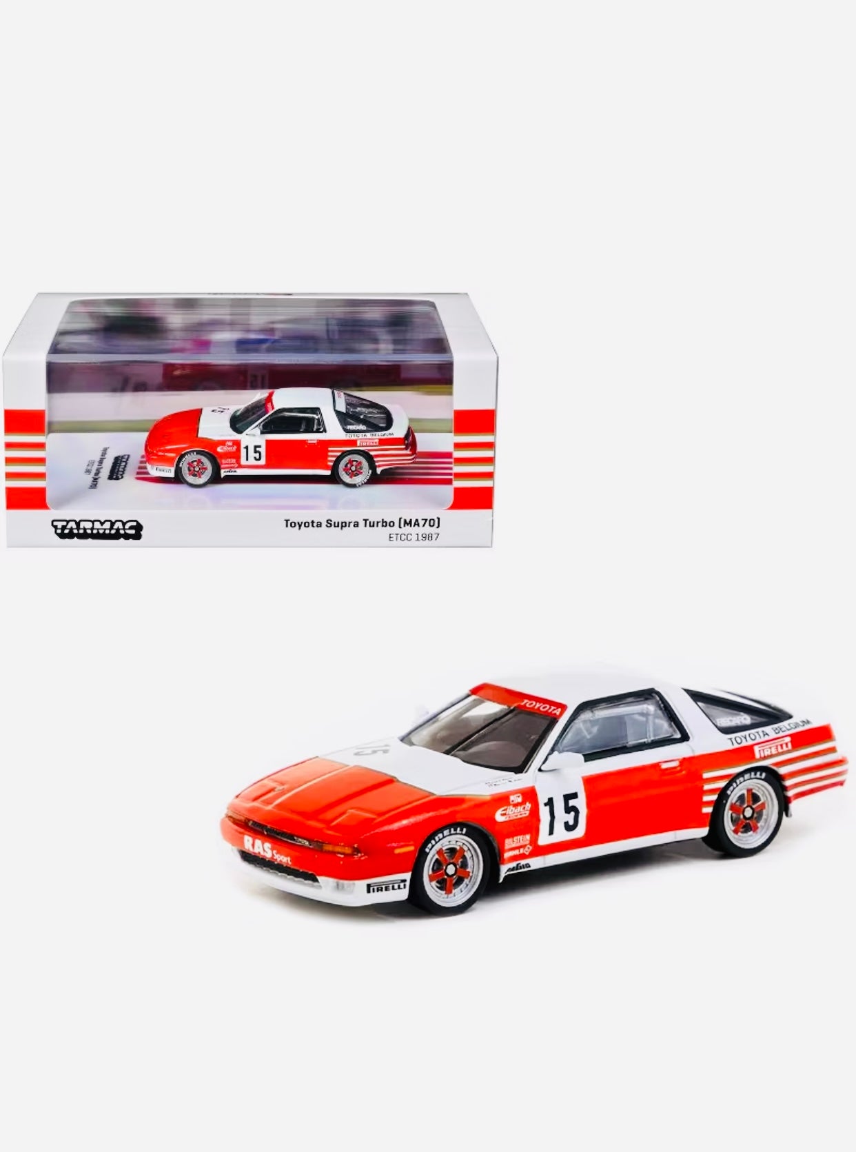 Tarmac Works Hobby 64 Toyota Supra Turbo (MA70) ETCC 1987 #15