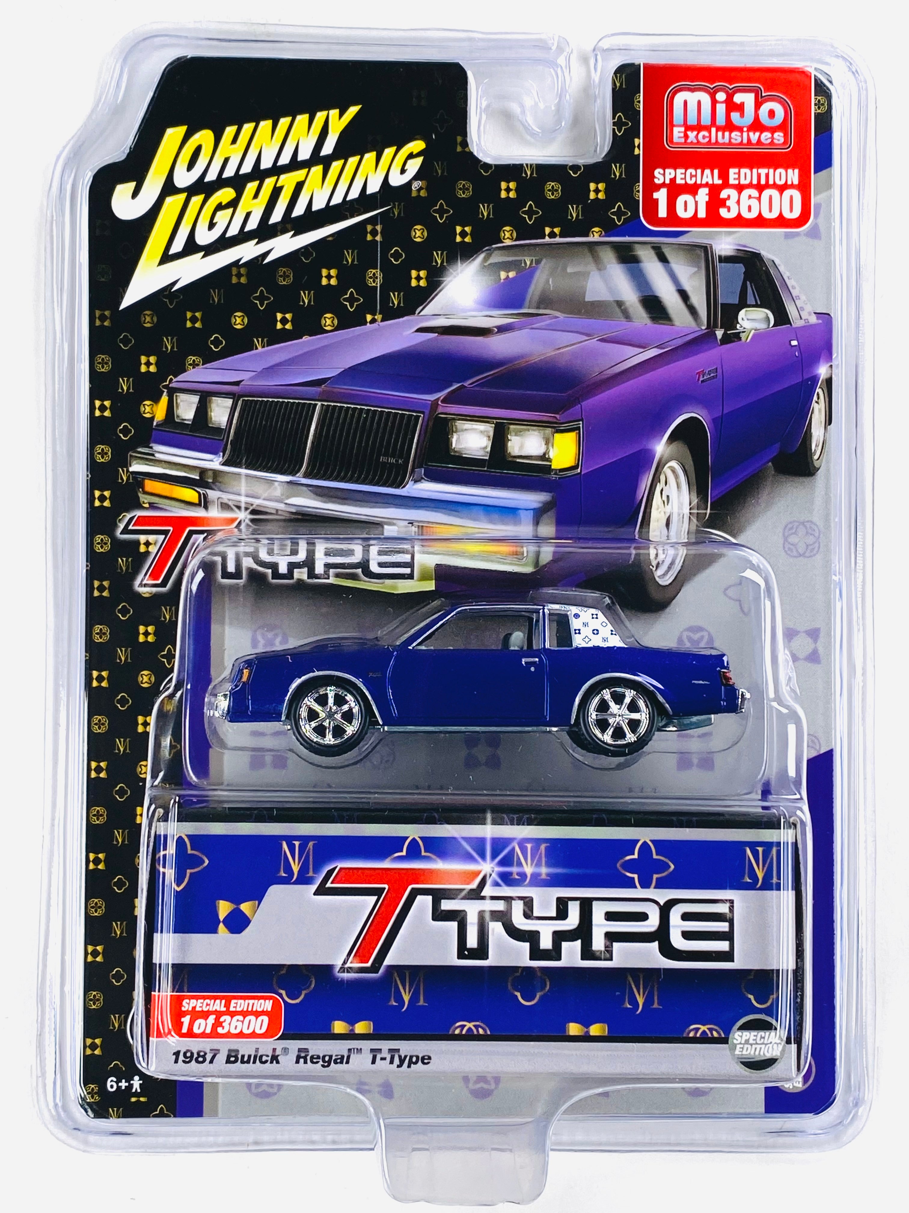 Johnny Lightning 1987 Buick Regal T-Type Custom Metallic Purple W/ White Top