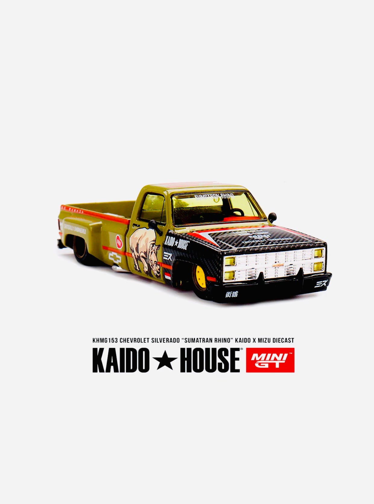 Mini GT x Kaido House Collab Chevrolet Silverado “Sumatran Rhino” KAIDO x MIZU #153