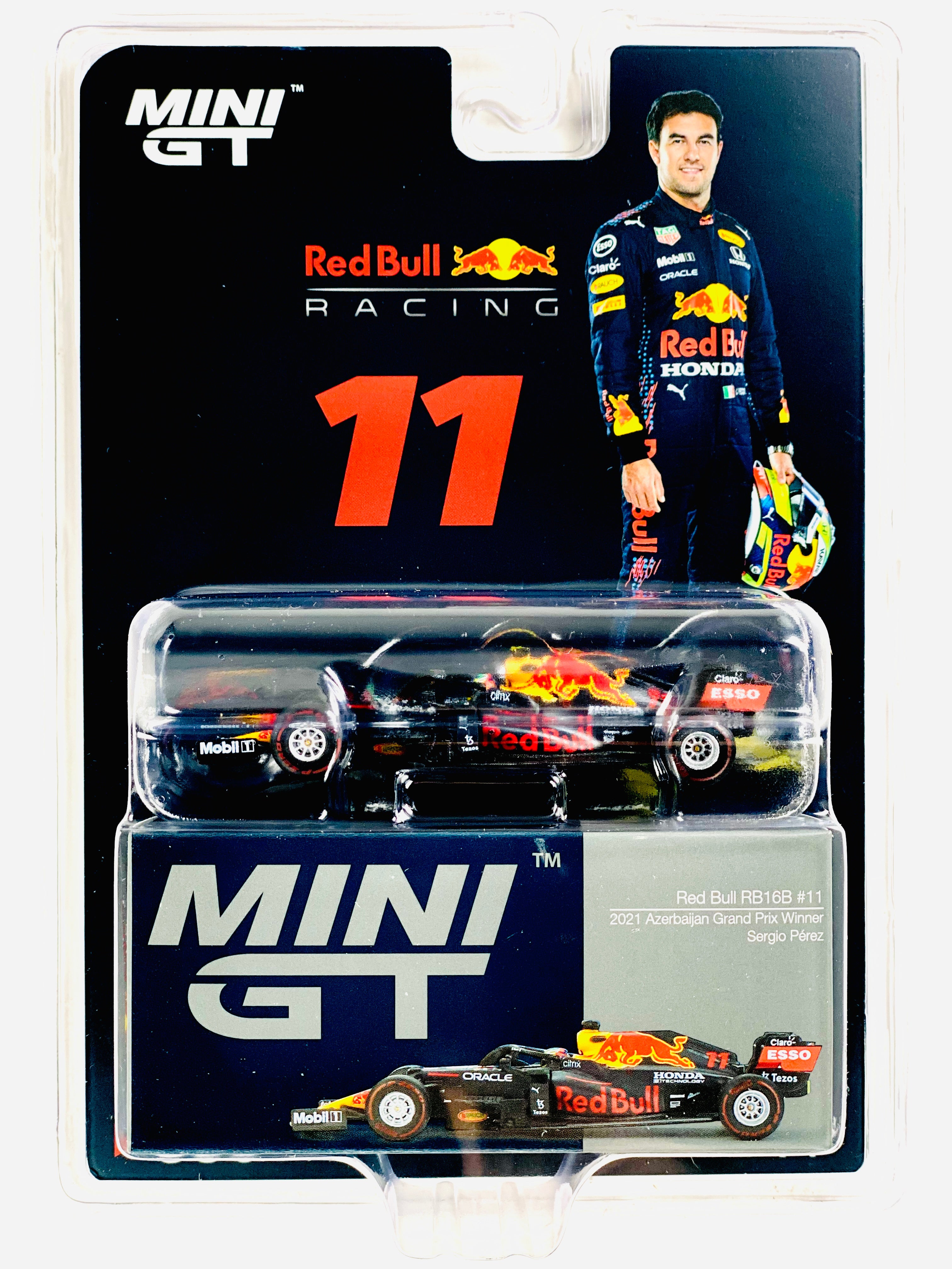 Mini GT Mijo Exclusive Red Bull RB16B #11 Sergio Pérez 2021 Azerbaijan Grand Prix Winner #836