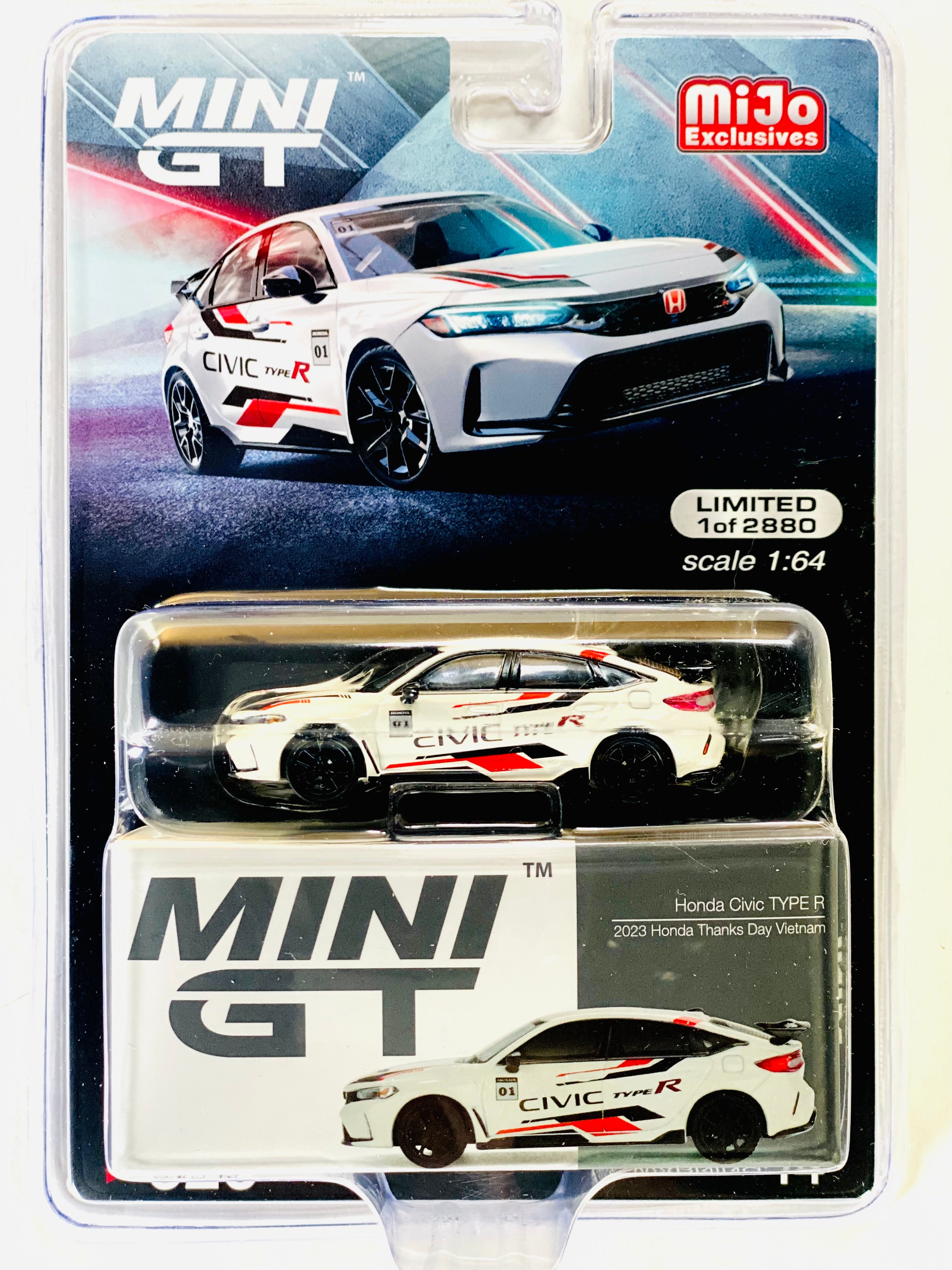 Mini GT Mijo Exclusives Honda Civic Type R 2023 Honda Thanks Day Vietnam White #626