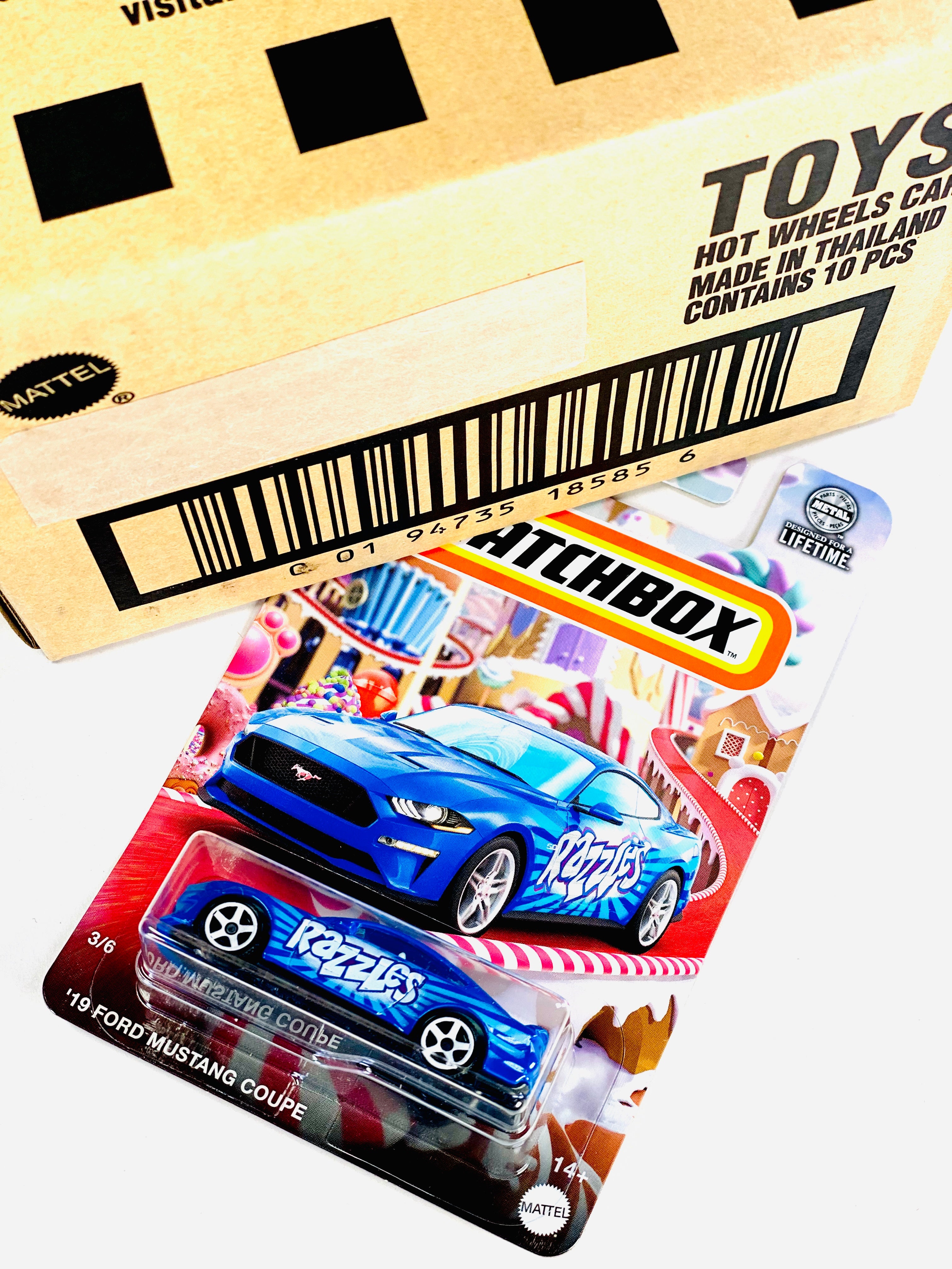 Matchbox 2024 Candy Razzles '19 Ford Mustang Coupe (3/6) Solid Pack (10 Cars)